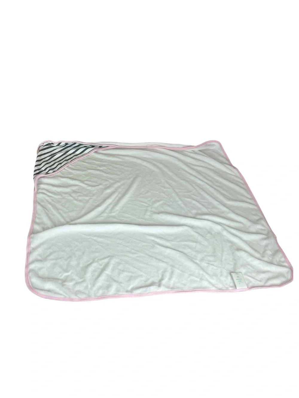 Pink-Trim Baby Hooded Towel + 3 Washcloths